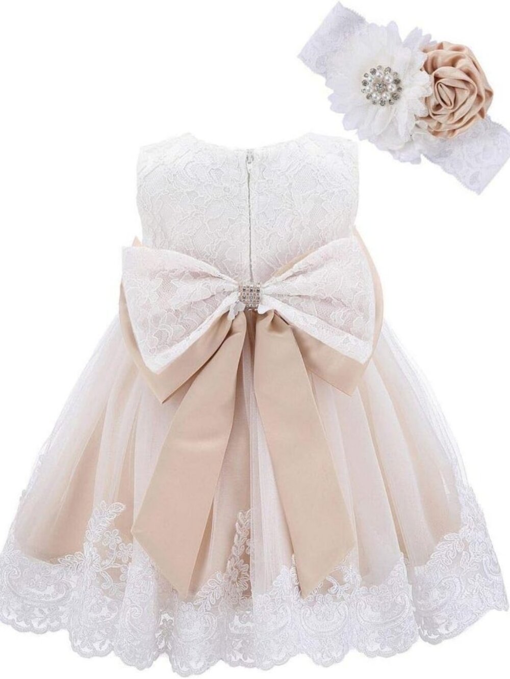 Charming Baby Flower Girl Dress, Lace Tutu Gown with Headband for Weddings